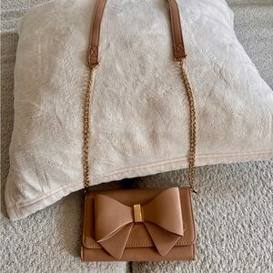 Elegant Brown Bow Crossbody Bag